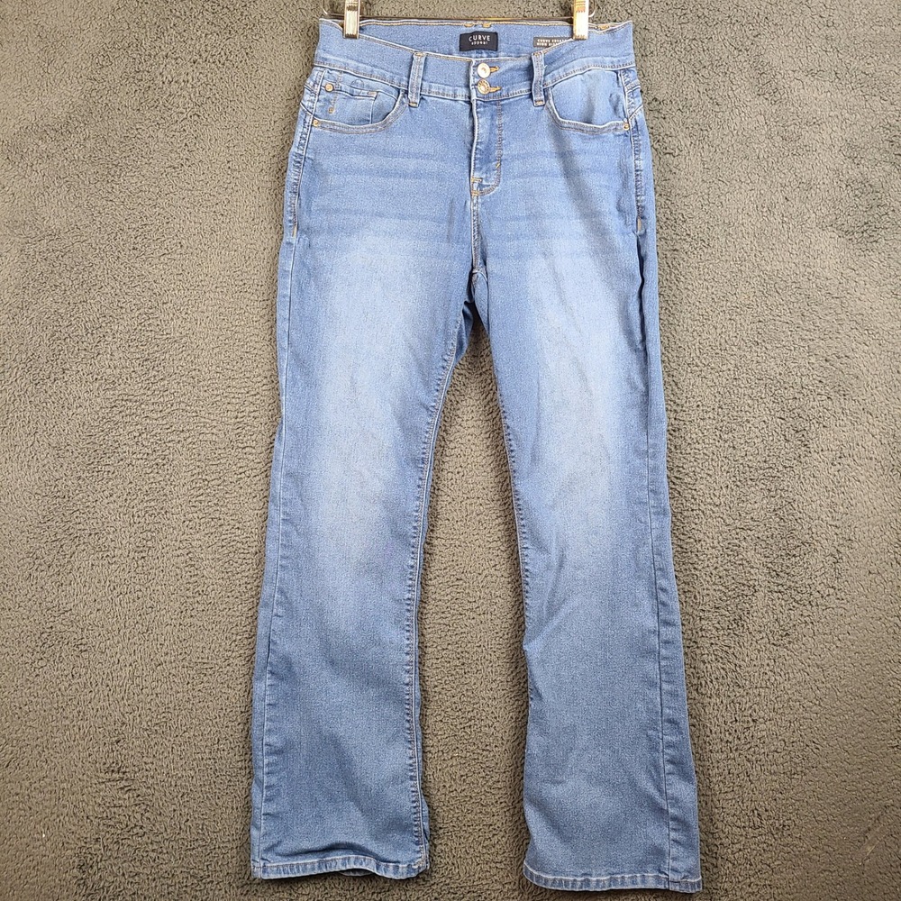 Curve Appeal Curve Creator High Rise Bootcut Jeans Blue 10/30 Medium Wash